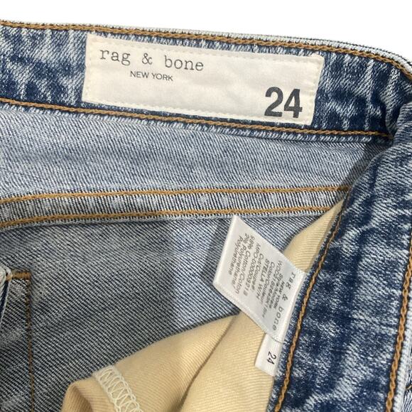 RAG & BONE Low Rise Slim Boyfriend Womens Sz 24 Distressed Light Wash - Picture 3 of 6